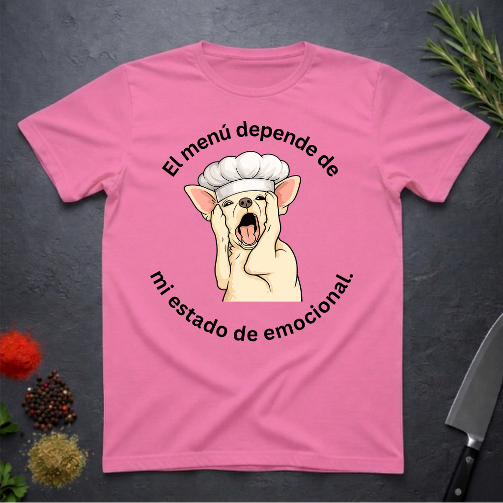 Menu and My Mood graphic tee in Azalea — The Bitter Palate
