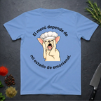 Menu and My Mood graphic tee in Carolina Blue — The Bitter Palate